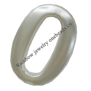 Imitation Pearl Acrylic Connector, Oval Donut, 35x25mm, Sold by Bag