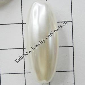 Imitation Pearl Acrylic beads, Oval, 31x13mm, Hole:2mm, Sold by Bag