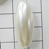 Imitation Pearl Acrylic beads, Oval, 31x13mm, Hole:2mm, Sold by Bag