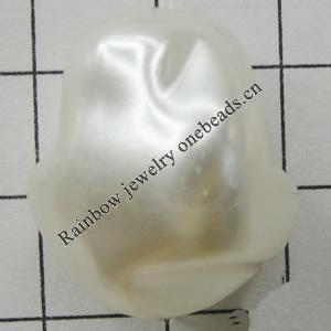 Imitation Pearl Acrylic beads, Nugget, 23x19mm, Hole:2mm, Sold by Bag