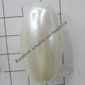 Imitation Pearl Acrylic beads, Oval, 40x21mm, Hole:3.5mm, Sold by Bag