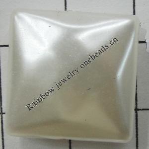 Imitation Pearl Acrylic beads, Square, 18mm, Hole:2mm, Sold by Bag