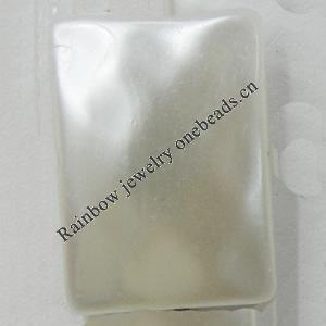 Imitation Pearl Acrylic beads, Rectangle, 18x13mm, Hole:1.5mm, Sold by Bag