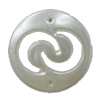 Imitation Pearl Acrylic Connector, Flat Round, 32mm, Hole:2mm, Sold by Bag