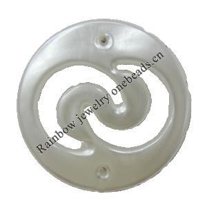 Imitation Pearl Acrylic Connector, Flat Round, 32mm, Hole:2mm, Sold by Bag