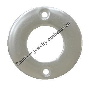 Imitation Pearl Acrylic Connector, Flat Round, 35mm, Hole:3mm, Sold by Bag