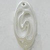 Imitation Pearl Acrylic Connector, Flat Oval, 35x16mm, Hole:2mm, Sold by Bag