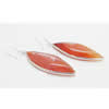 Agate Earring, Iron hook ear wire, Mixed color, 41x17x6mm, Length:2 Inch, Sold by Group