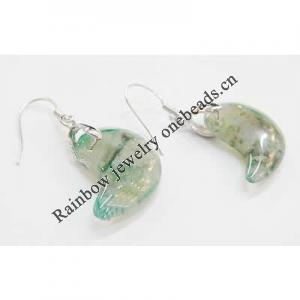 Agate Earring, Iron hook ear wire, Mixed color, 24x14x5mm, Length:1.5 Inch, Sold by Group