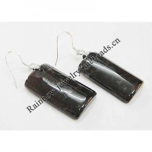 Agate Earring, Iron hook ear wire, Mixed color, Rectangle, 29x15x5mm, Length:2 Inch, Sold by Group