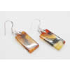 Agate Earring, Iron hook ear wire, Mixed color, Rectangle, 23x12x2mm, Length:2 Inch, Sold by Group