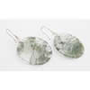 Agate Earring, Iron hook ear wire, Mixed, Moss agate, Flat round, 36x36x3mm, Length:2 Inch, Sold by Group