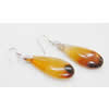 Agate Earring, Iron hook ear wire, Mixed color, Teardrop, 35x16x6mm, Length:2 Inch, Sold by Group