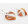 Agate Earring, Iron hook ear wire, Mixed color, Heart, 24x22x5mm, Length:1.5 Inch, Sold by Group