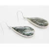Agate Earring, Iron hook ear wire, Mixed, Moss agate, Teardrop, 33x15.5x4mm, Length:1.5 Inch, Sold by Group