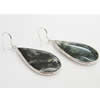 Agate Earring, Iron hook ear wire, Mixed, Moss agate, Teardrop, 40x22x5mm, Length:2 Inch, Sold by Group