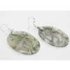 Agate Earring, Iron hook ear wire, Mixed, Moss agate, Flat Oval, 35x25x3mm, Length:2 Inch, Sold by Group