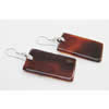 Agate Earring, Iron hook ear wire, Mixed color, Rectangle, 33x18.5x3mm, Length:2 Inch, Sold by Group