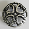 Hollow Bali Beads Zinc Alloy Jewelry Findings, Lead-free Flat Round 17mm Hole:1mm, Sold by PC