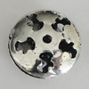 Hollow Bali Beads Zinc Alloy Jewelry Findings, Lead-free Flat Round 17mm Hole:1mm, Sold by PC