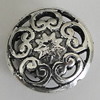 Hollow Bali Beads Zinc Alloy Jewelry Findings, Lead-free Flat Round 17mm Hole:1mm, Sold by PC