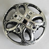 Hollow Bali Beads Zinc Alloy Jewelry Findings, Lead-free Flat Round 17mm Hole:1mm, Sold by PC