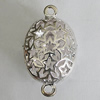 Hollow Bali Connectors Zinc Alloy Jewelry Findings, Lead-free Flat Oval 31x18mm Hole:3mm, Sold by PC