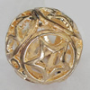 Hollow Bali Beads Zinc Alloy Jewelry Findings, Lead-free Round 25mm Hole:2.5mm, Sold by PC