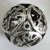 Hollow Bali Beads Zinc Alloy Jewelry Findings, Lead-free Round 25mm Hole:2.5mm, Sold by PC