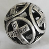 Hollow Bali Beads Zinc Alloy Jewelry Findings, Lead-free Round 25mm Hole:2.5mm, Sold by PC