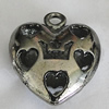 Hollow Bali Pendants Zinc Alloy Jewelry Findings, Lead-free Heart 23x20mm Hole:2.5mm, Sold by PC