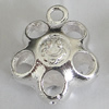 Hollow Bali Pendants Zinc Alloy Jewelry Findings, Lead-free Flower 25x20mm Hole:2.5mm, Sold by PC