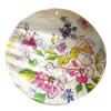 Capiz Shell Pendant, Printing, Flat round, 60x60x2mm, Hole:Approx 2.5mm, Sold by PC