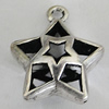 Hollow Bali Pendants Zinc Alloy Jewelry Findings, Lead-free Star 23x20mm Hole:2mm, Sold by PC