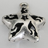 Hollow Bali Pendants Zinc Alloy Jewelry Findings, Lead-free Star 23x20mm Hole:2mm, Sold by PC