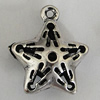 Hollow Bali Pendants Zinc Alloy Jewelry Findings, Lead-free Star 23x20mm Hole:2mm, Sold by PC