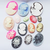 Cameos Resin Beads, No-Hole Jewelry findings, Mixed style，Mixed size，About:13x18-38x46mm, Sold by Group