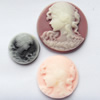Cameos Resin Beads, No-Hole Jewelry findings, Mixed style, Mixed size，About:23-40mm, Sold by Group