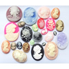 Cameos Resin Beads, No-Hole Jewelry findings, Mixed style, Mixed size，About:10x13-36x45mm, Sold by Group