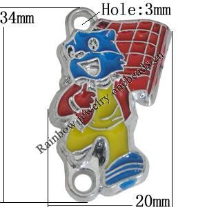 CCB Plastic Pendant With Enamel, Animal 34x20mm Hole:3mm, Sold by Bag