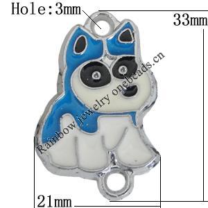 CCB Plastic Connectors With Enamel, Animal 33x21mm Hole:3mm, Sold by Bag