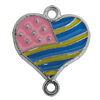 CCB Plastic Connectors With Enamel, Heart 32x28mm Hole:3mm, Sold by Bag