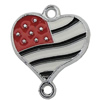 CCB Plastic Connectors With Enamel, Heart 32x28mm Hole:3mm, Sold by Bag