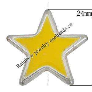 CCB Plastic Beads With Enamel, Star 24mm Hole:1.5mm, Sold by Bag