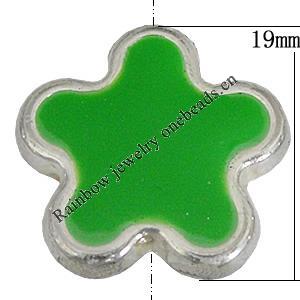 CCB Plastic Beads With Enamel, Flower 19mm Hole:1.5mm, Sold by Bag