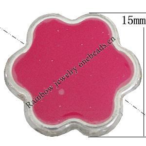 CCB Plastic Beads With Enamel, Flower 15mm Hole:1.5mm, Sold by Bag