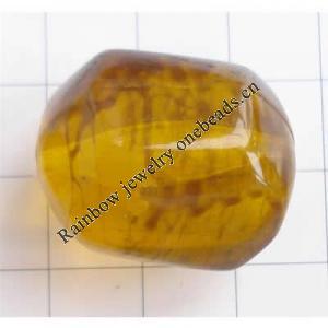 Imitate Amber Beads, Nugget, 17x22mm, Hole:Approx 1mm Sold by KG