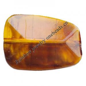 Imitate Amber Beads, Trapezoid, 28x20x5mm, Hole:Approx 1mm, Sold by KG