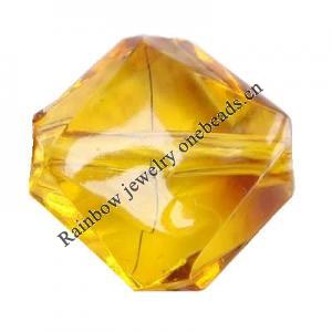 Imitate Amber Beads, Diamond, 14x14x5mm, Hole:Approx 1mm, Sold by KG