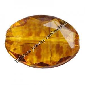 Imitate Amber Beads, Faceted Flat oval, 18x13x7mm, Hole:Approx 1mm, Sold by KG